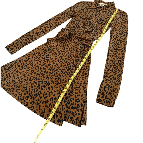 Diane Von Furstenberg Leopard Print Mini Dress - Brown and Black - Picture 3 of 7